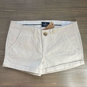 New American Eagle khaki shortie shorts sz 4
